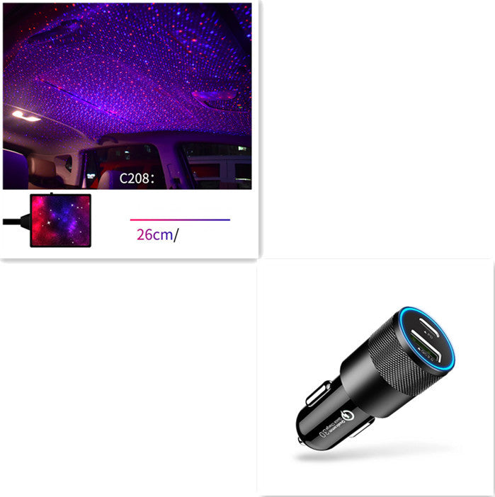Car Star Light Projector USB LED Interior Lamp