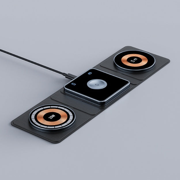 3 IN 1 Magnetic Folding Wireless Charger Transparent Fast Charging