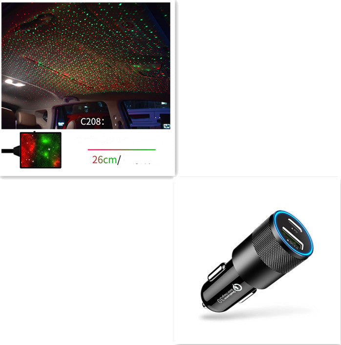 Car Star Light Projector USB LED Interior Lamp