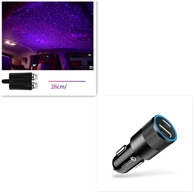 Car Star Light Projector USB LED Interior Lamp