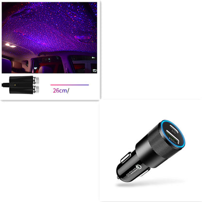 Car Star Light Projector USB LED Interior Lamp
