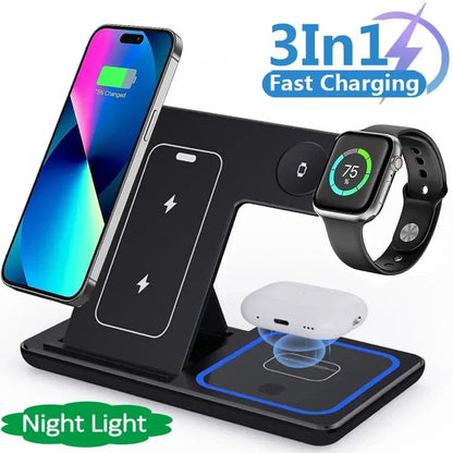 3 in 1 Wireless Charging Station 15W Fast Charger